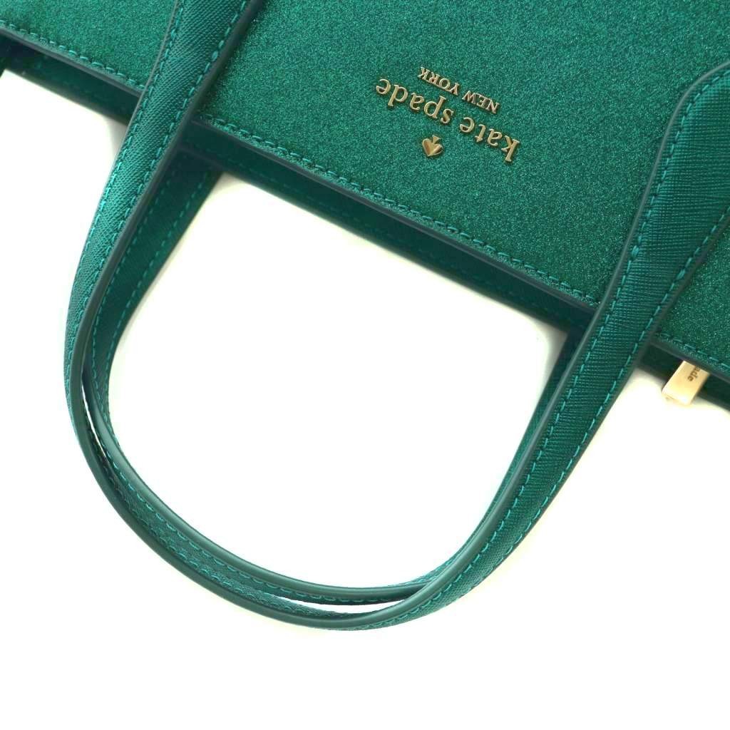 Kate Spade Glitter Mixed Material Satchel 2-Way Handbag Shoulder Bag
