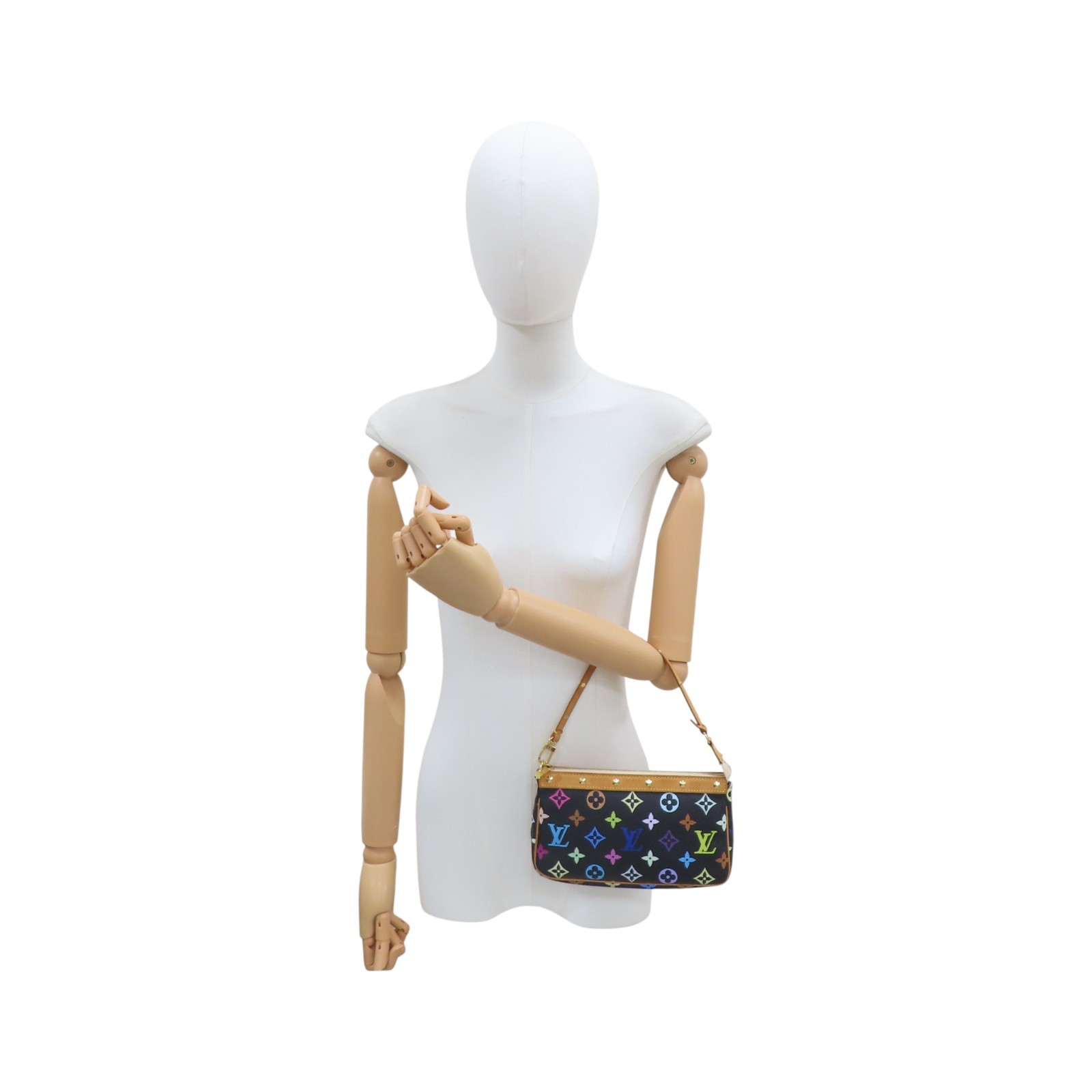 LOUIS VUITTON Pochette Accessoire Shoulder Bag Monogram Multicolor Black