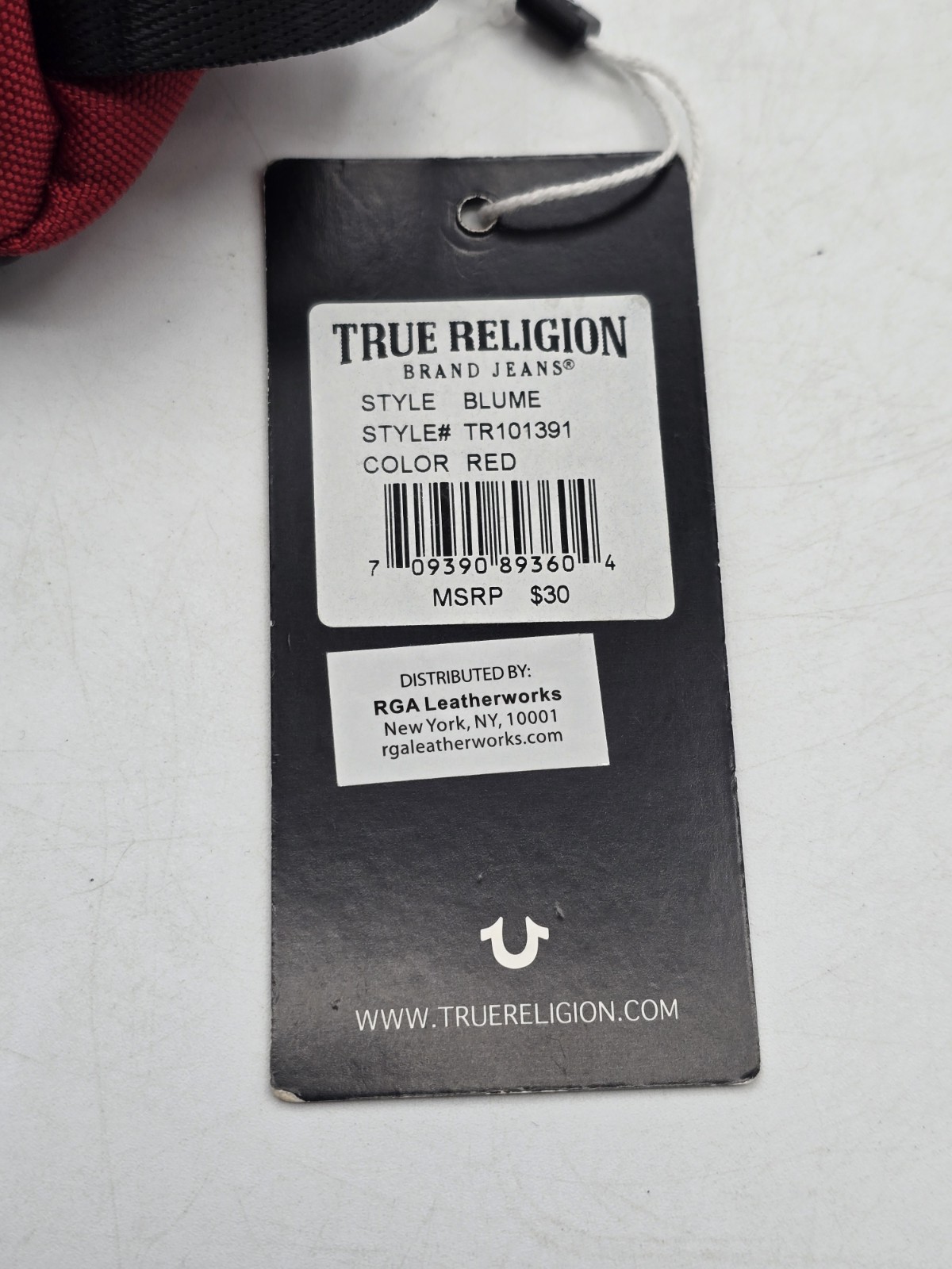 NWT True Religion Polyester Pouch – Color Red – 8.75” Long