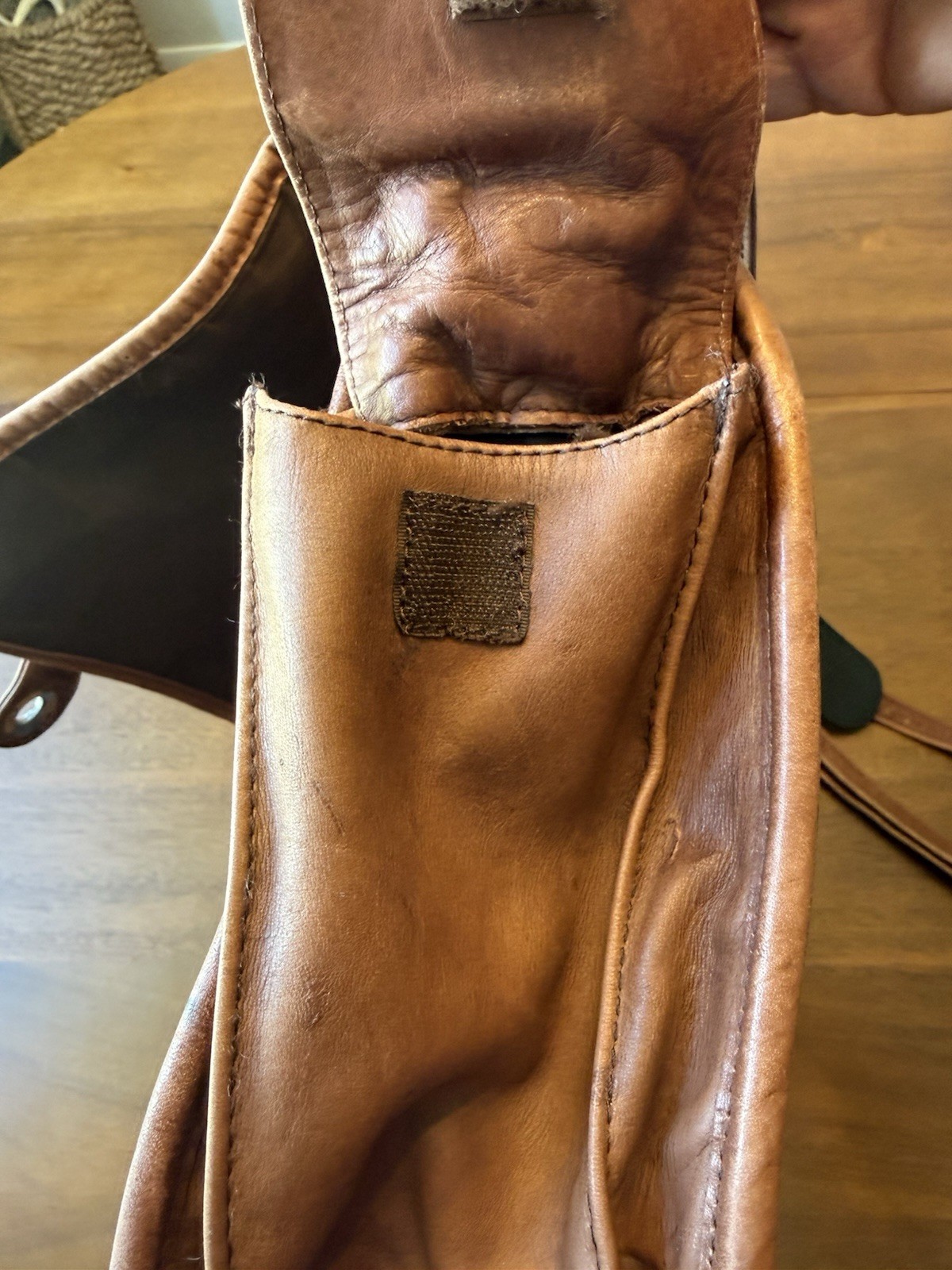Briefcase Brown Leather Toggle Clasps Shoulder Strap & Top Handle Vintage 1990s