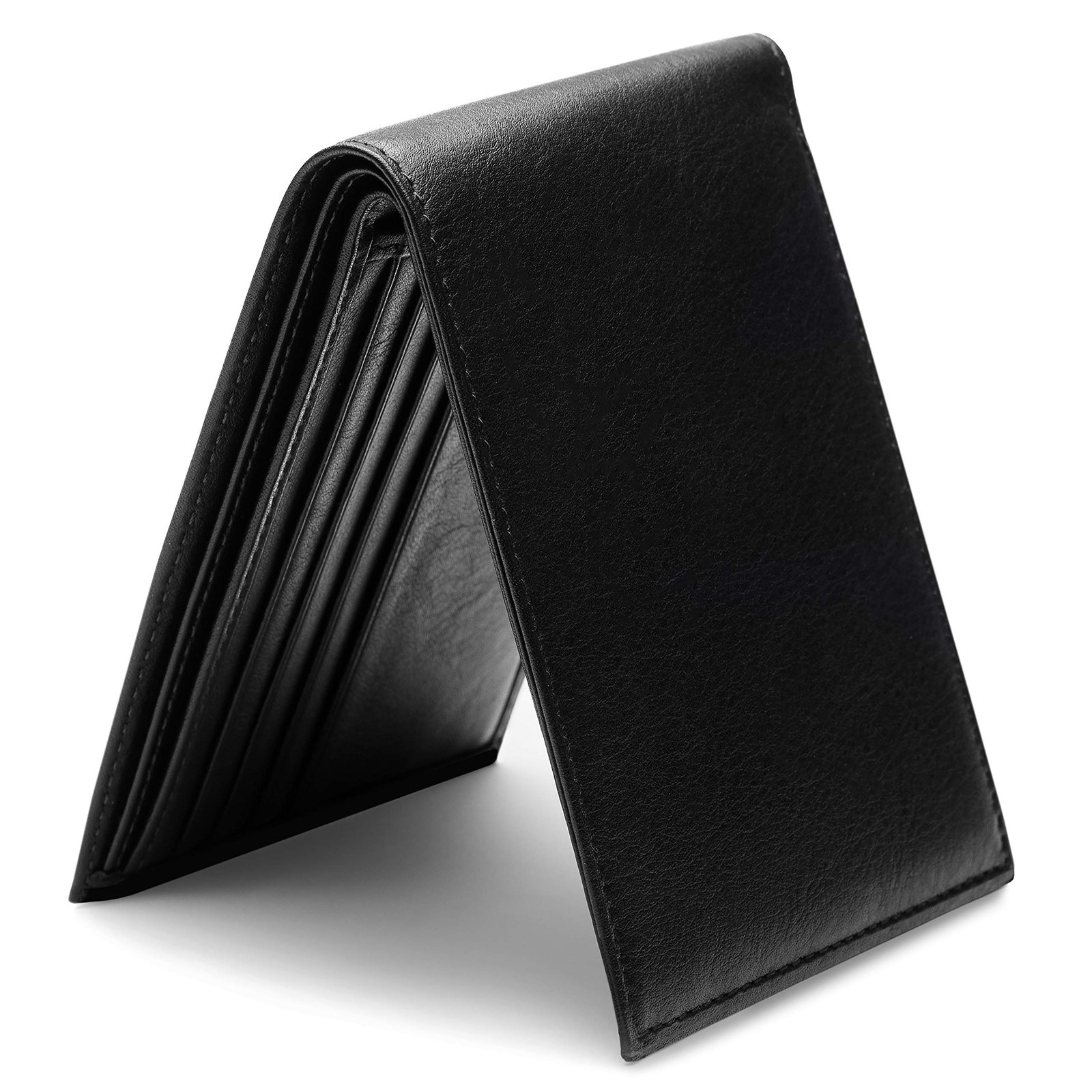 Bosca Men’s Wallet, Nappa Vitello Leather Wallet with RFID Blocking Black U5