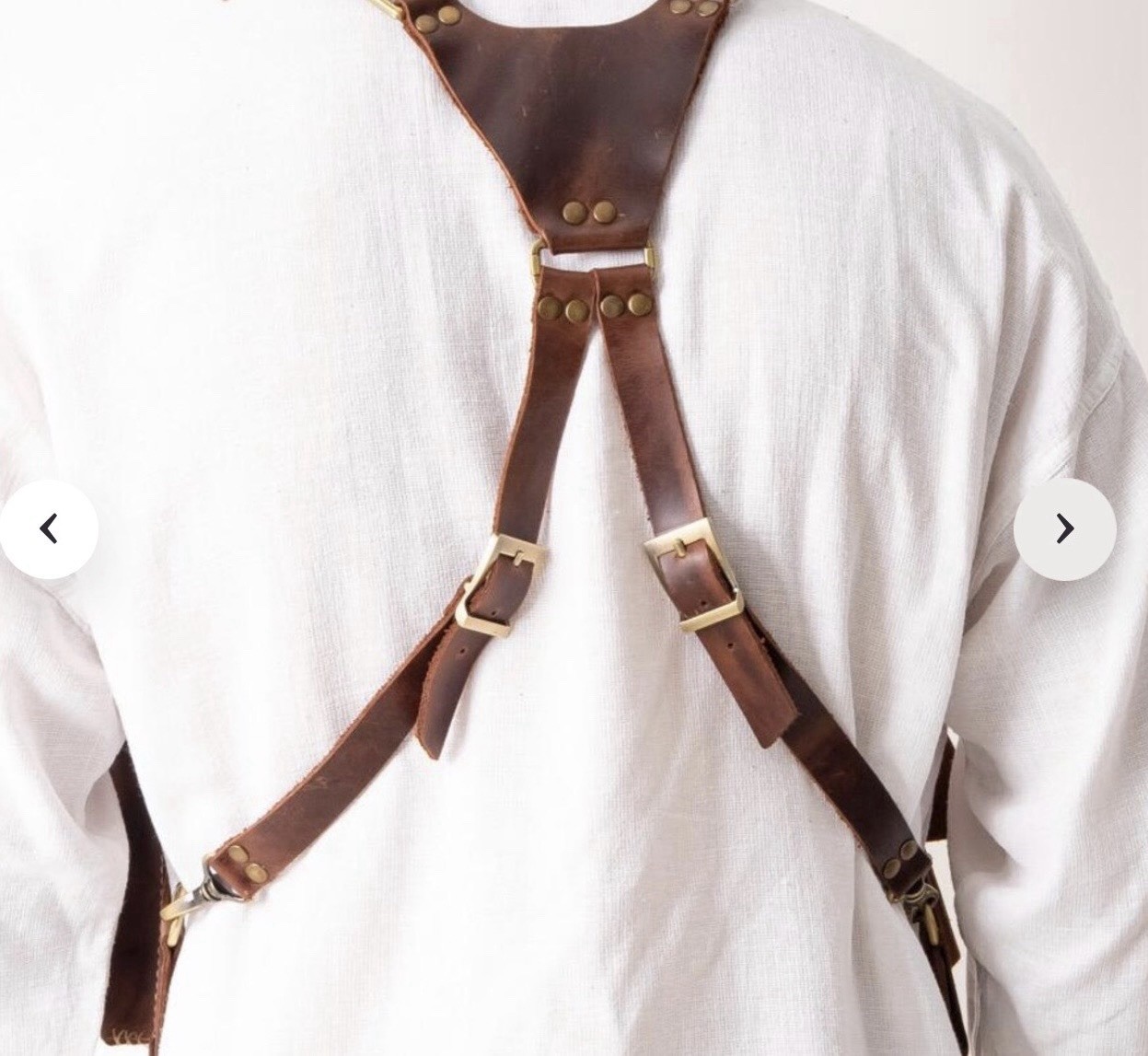 Brown Holster Crossbody Shoulder Harness Bag w/ Pouches Adjustable Strap