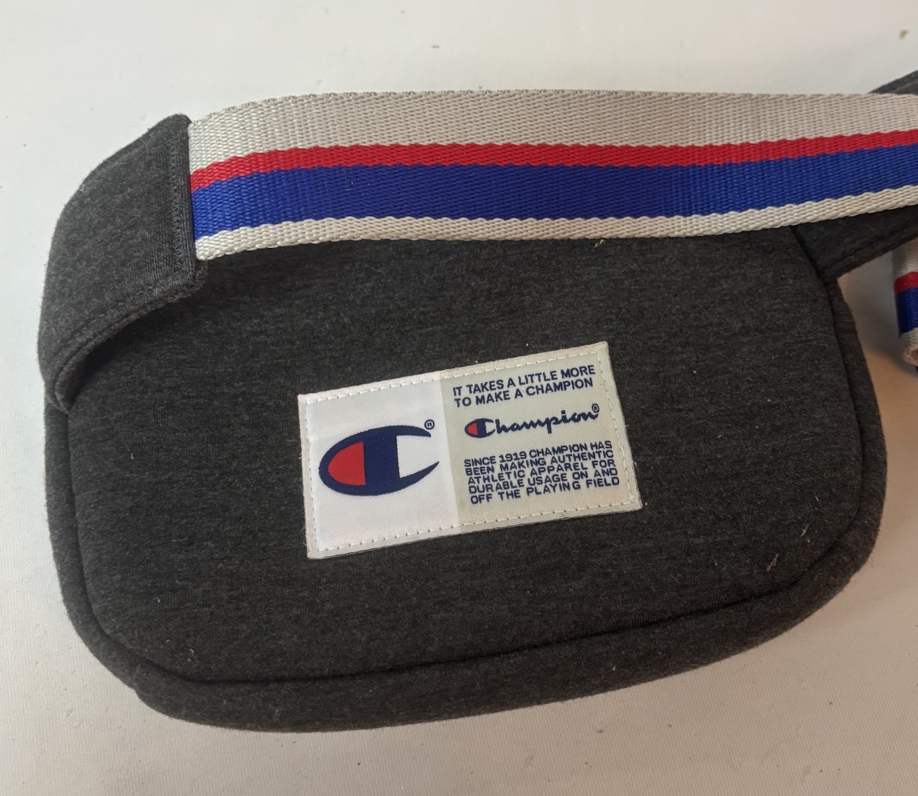 Champion Attribute Gray Belt Bag Crossbody Fanny Pack Unisex Adjustable Strap