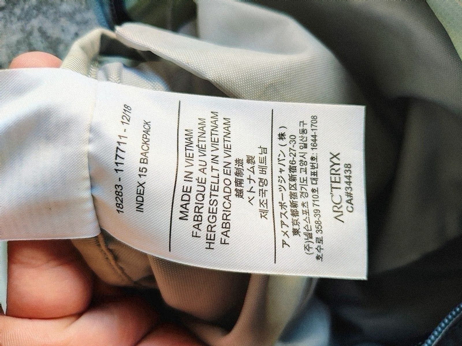 Arc’Teryx Index 15 Gray Nylon Shell Lightweight Packable Backpack Bag