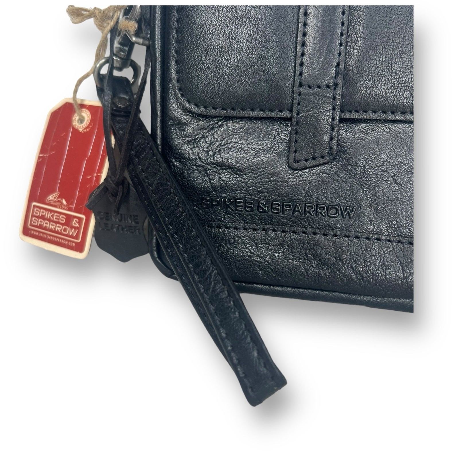 Spikes and Sparrow Tablet Case Black Buffalo Leather iPad Sleeve Zipper Bag