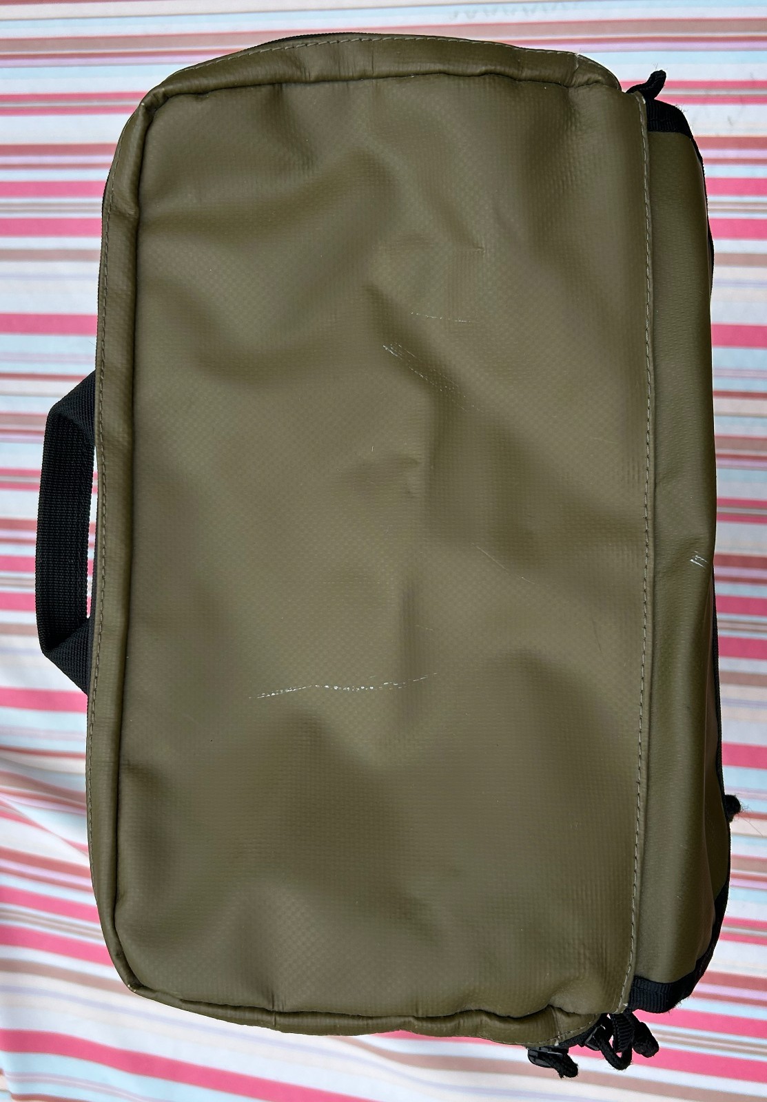 READ Chrome Assault Series Green Olive Water Resistant Backpack Has wear.