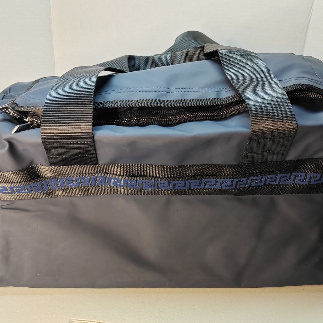 Versace Parfums Blue Duffle Bag Backpack Travel Gym Bag New Promo Ref 79273