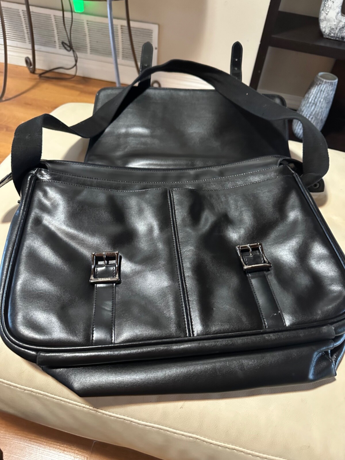 NEW VERSACE LEATHER SHOULDER BAG 13 x 17 INCHES