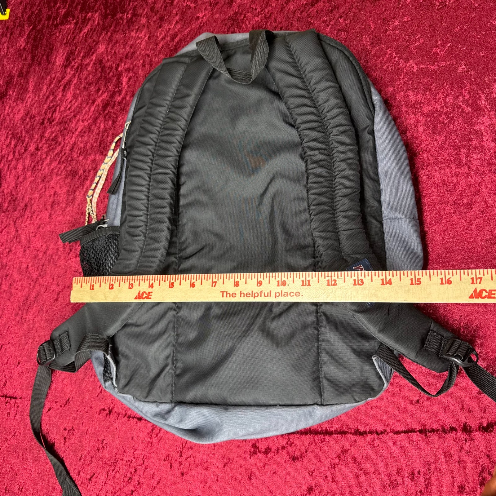 JanSport Big Student Backpack Men Gray Outer Pockets Adjustable Strap For Laptop