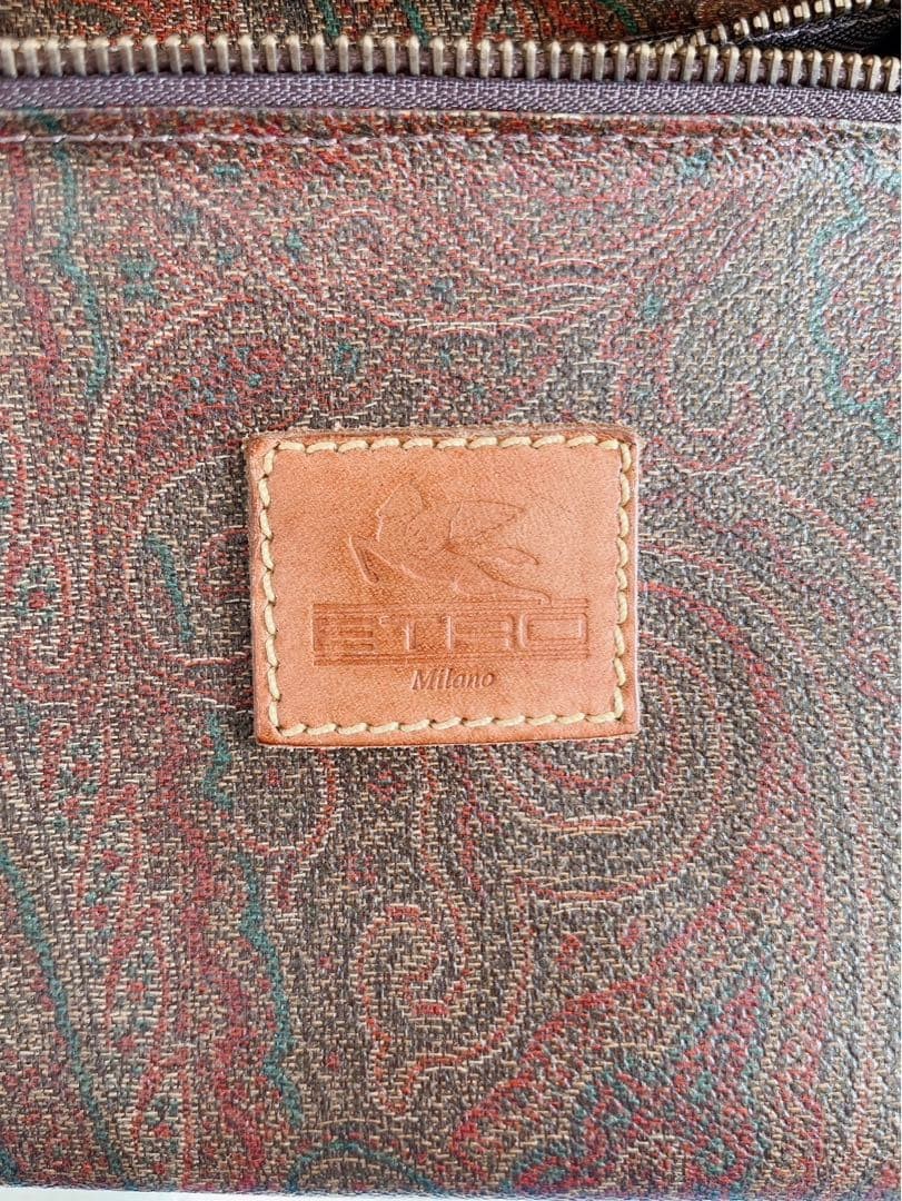 ETRO Paisley Pattern Duffle Bag Made in Italy PVC Leather 12x12x6 inches