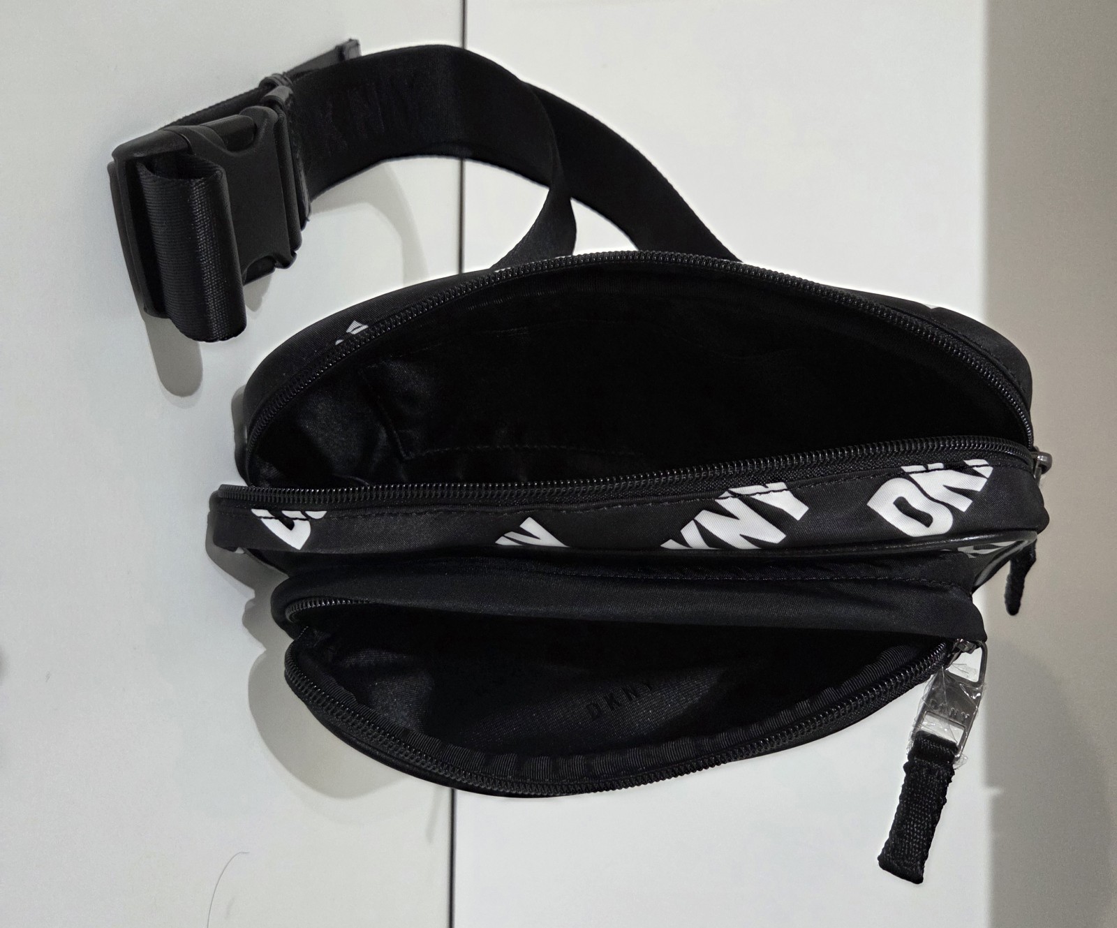 DKNY Belt Bag Funny Black Pack All Over Logo Bum Bag Blk/wht One Size NWT