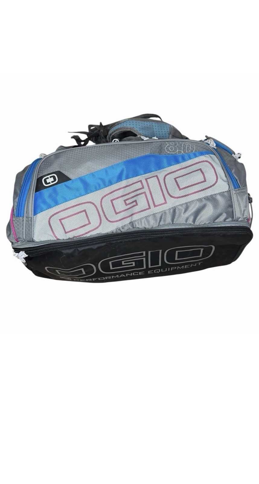 OGIO Endurance 8.0 Triathlon Gear Bag Gray/Blue Multi Pocket Sports Duffle NWOT
