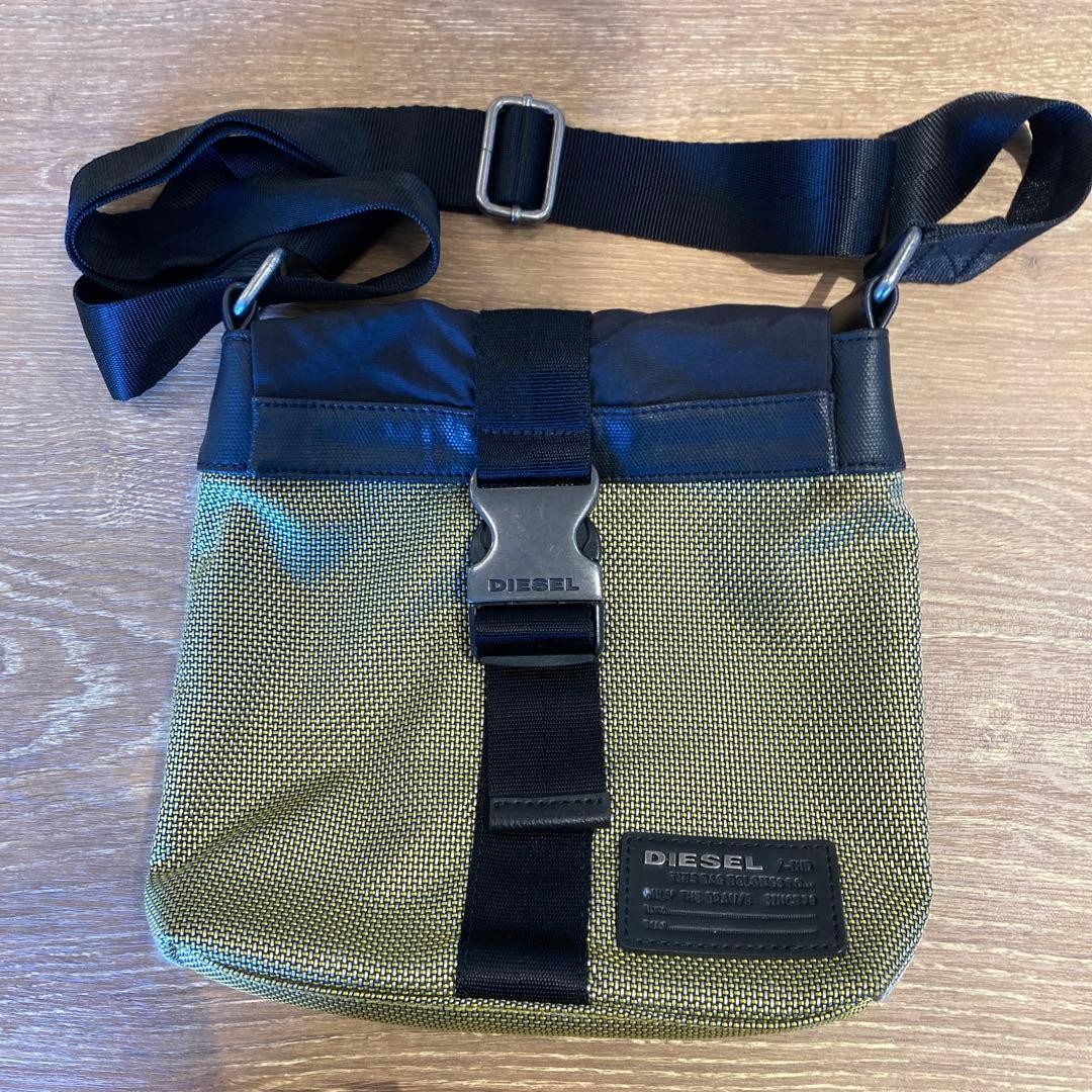 Diesel Men Nylon Shoulder Bag Black Khaki 22x6x25cm Luxury Modern Stylish Italia