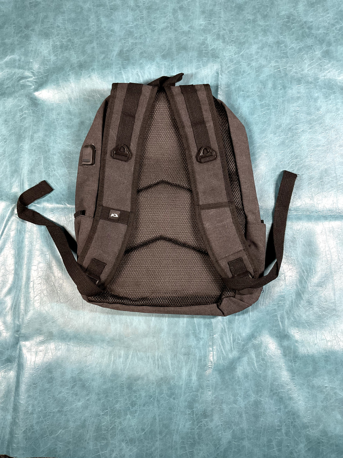 Medium Black Travel Shoulder-Strap Canvas Backpack