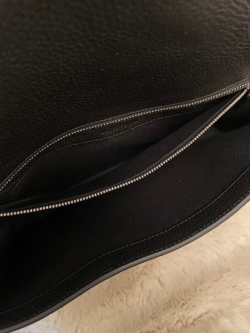 Gucci Web Stripe Medium Clutch Bag Business Case Soft Grain Leather Black 816755
