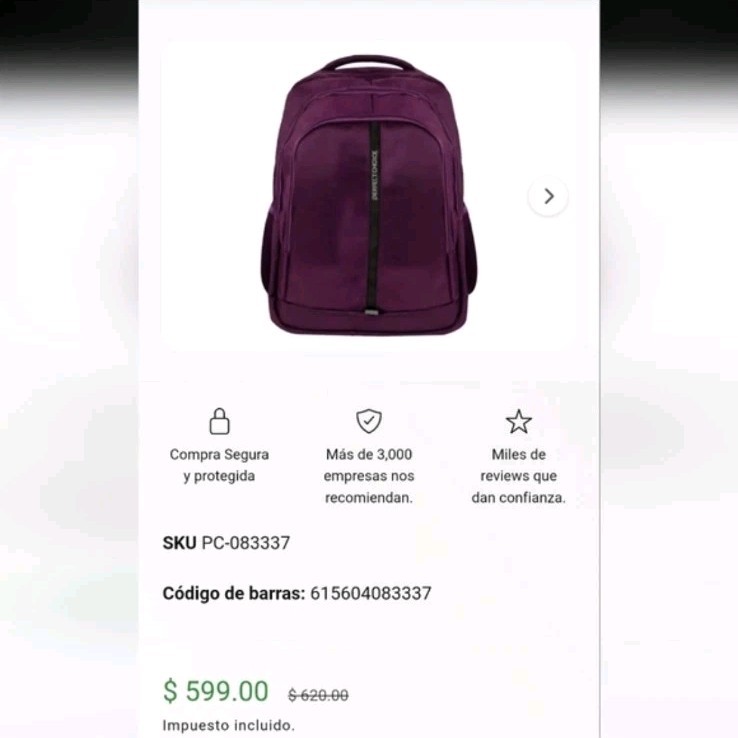 Mochila PERFECT CHOICE Laptop Retails $549! Essential MaterialResistant BackPack