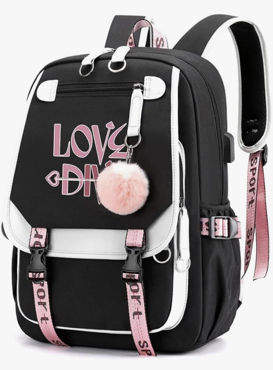 Kpop IVE Love Dive Backpack College Bag School Bag Bookbag with USB 15.6 In