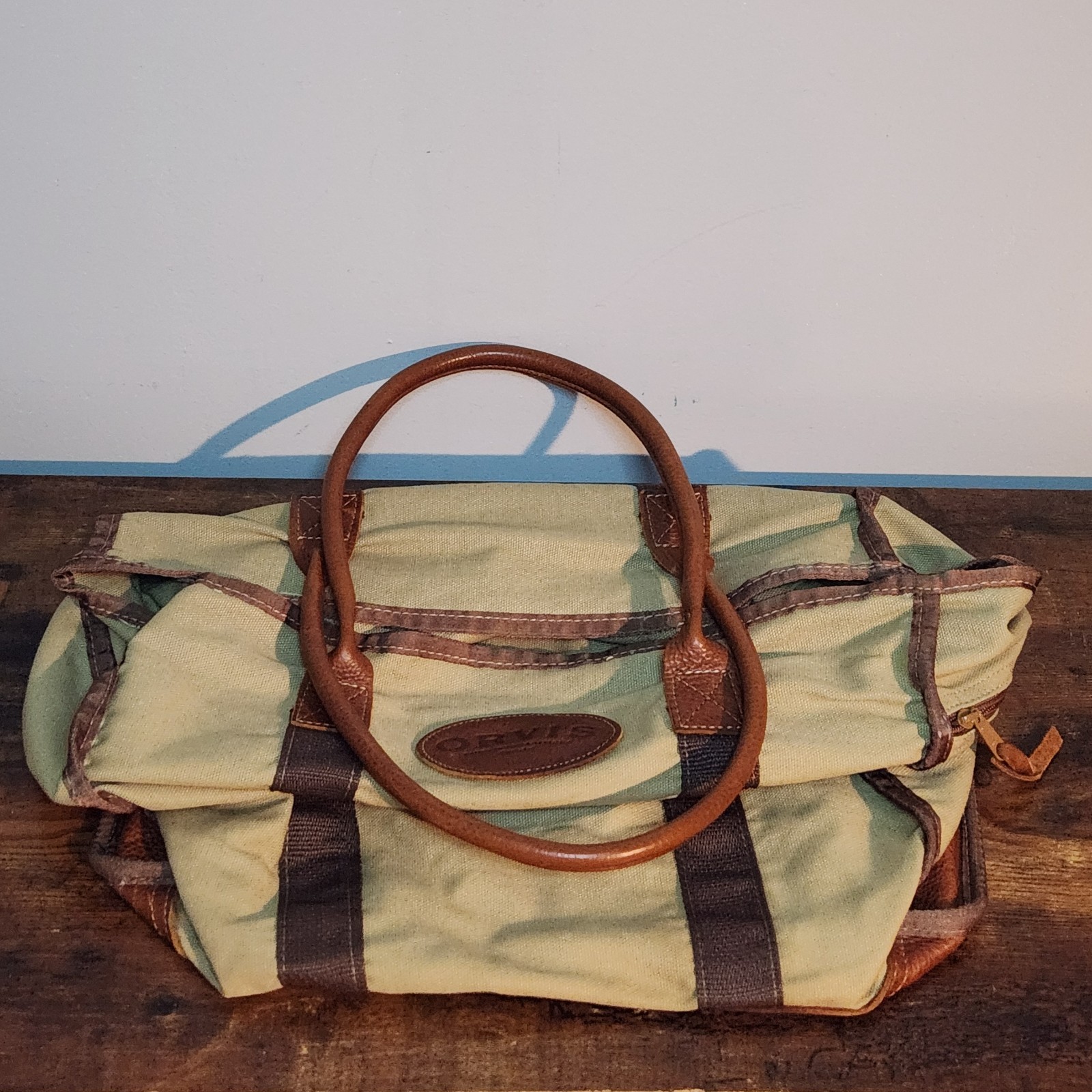 Vintage Orvis Canvas & Leather Tote Bag – Outdoor Field Carryall – USA