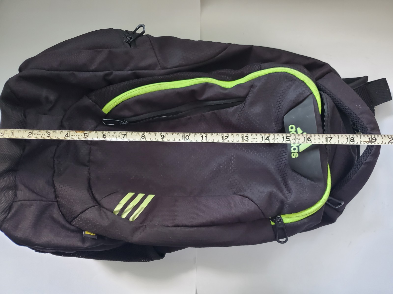 Adidas Backpack Green accents Black Multi Pockets School Sport Load Spring