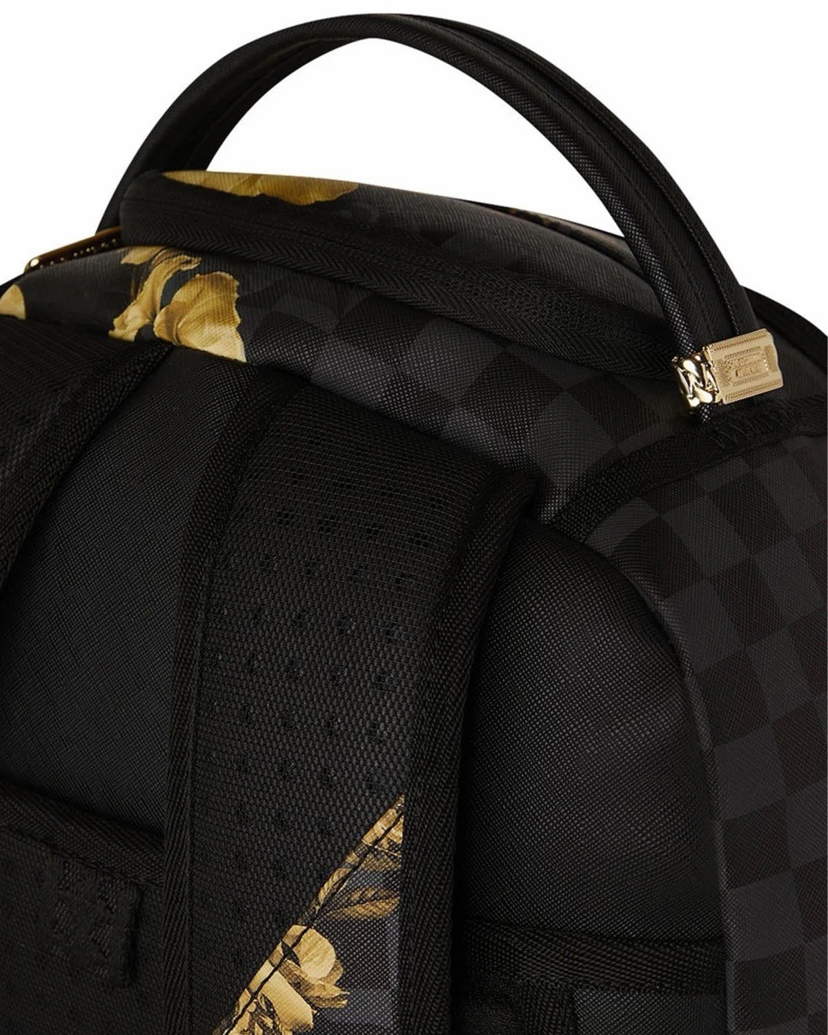 SPRAYGROUND LIMITED EDITION BACKPACK GOLD FLORAL REMIX SHARK ROSES METALLIC NEW