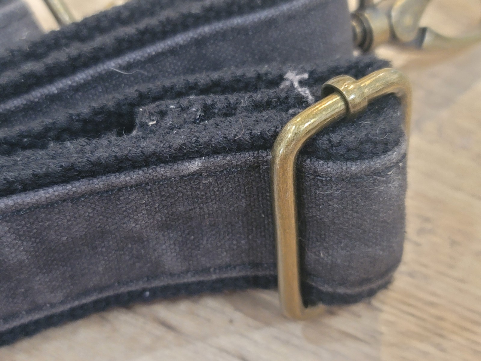 Black Duffle Bag Shoulder Strap Adjustable Bronze Hardware 54×1.5 NWOT