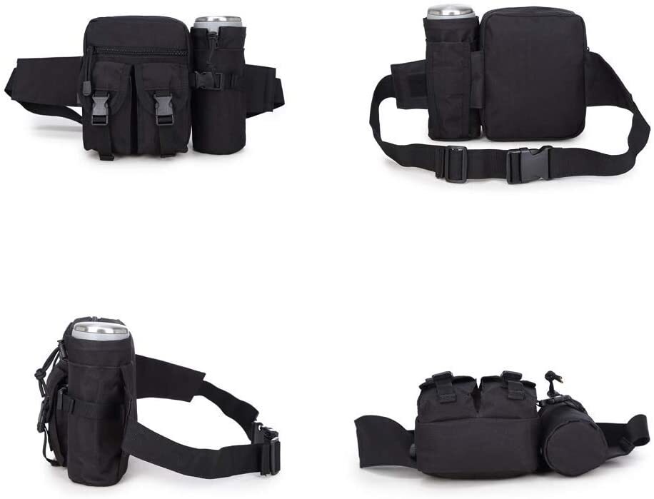 Tactical Hiking Waist Pack With Water Bottle Holder Running Waist Hip Belt Bag