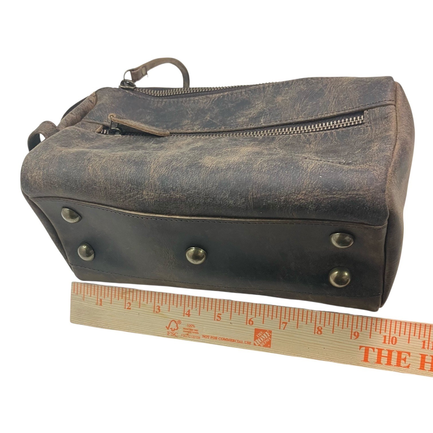 KomalC Buffalo Leather Toiletry Bag Mens Dopp Kit Vintage Travel Case Brown