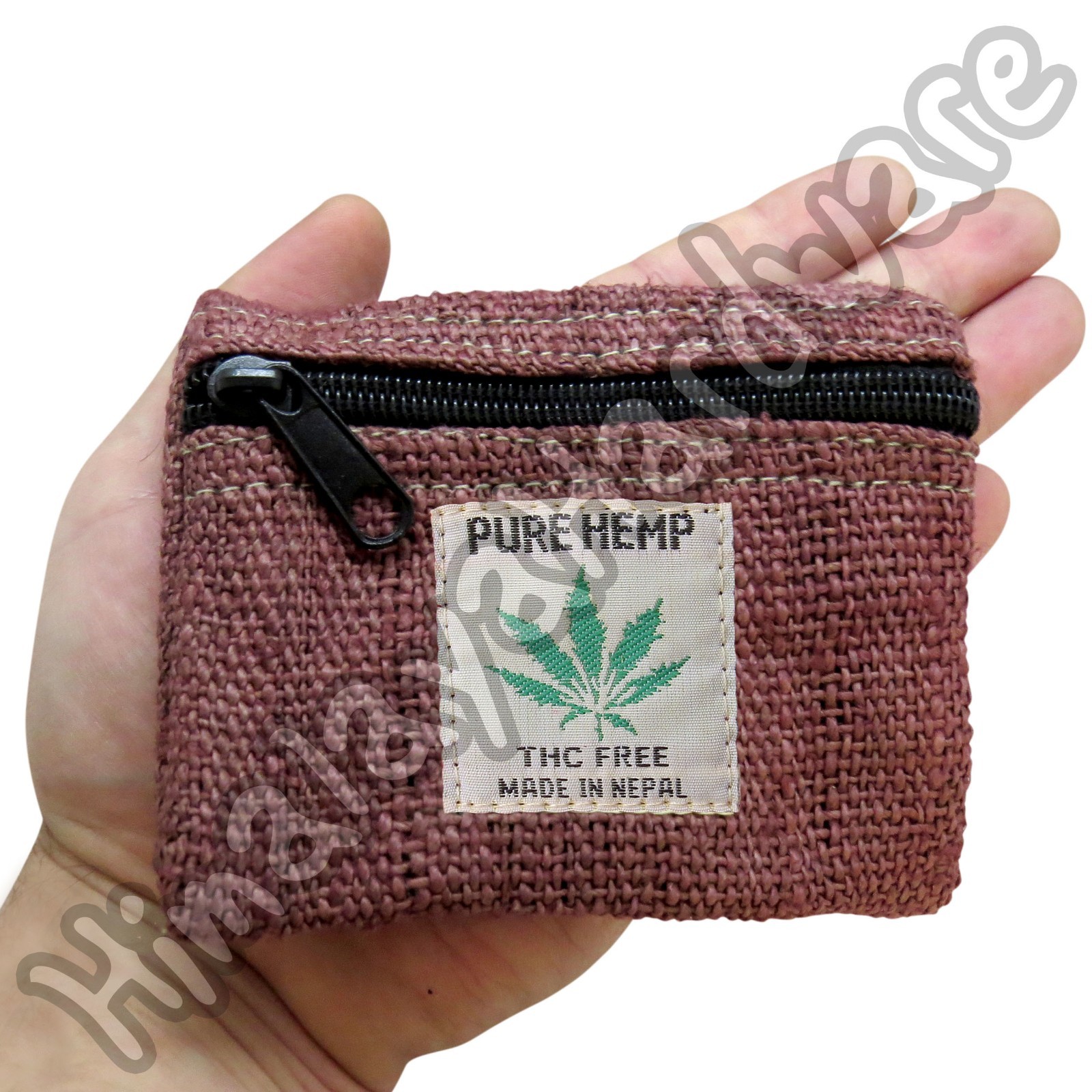 100% Hemp Pouch small Bag Case Zipper Rasta Coin Purse Marijuana Leaf Ganja Tote