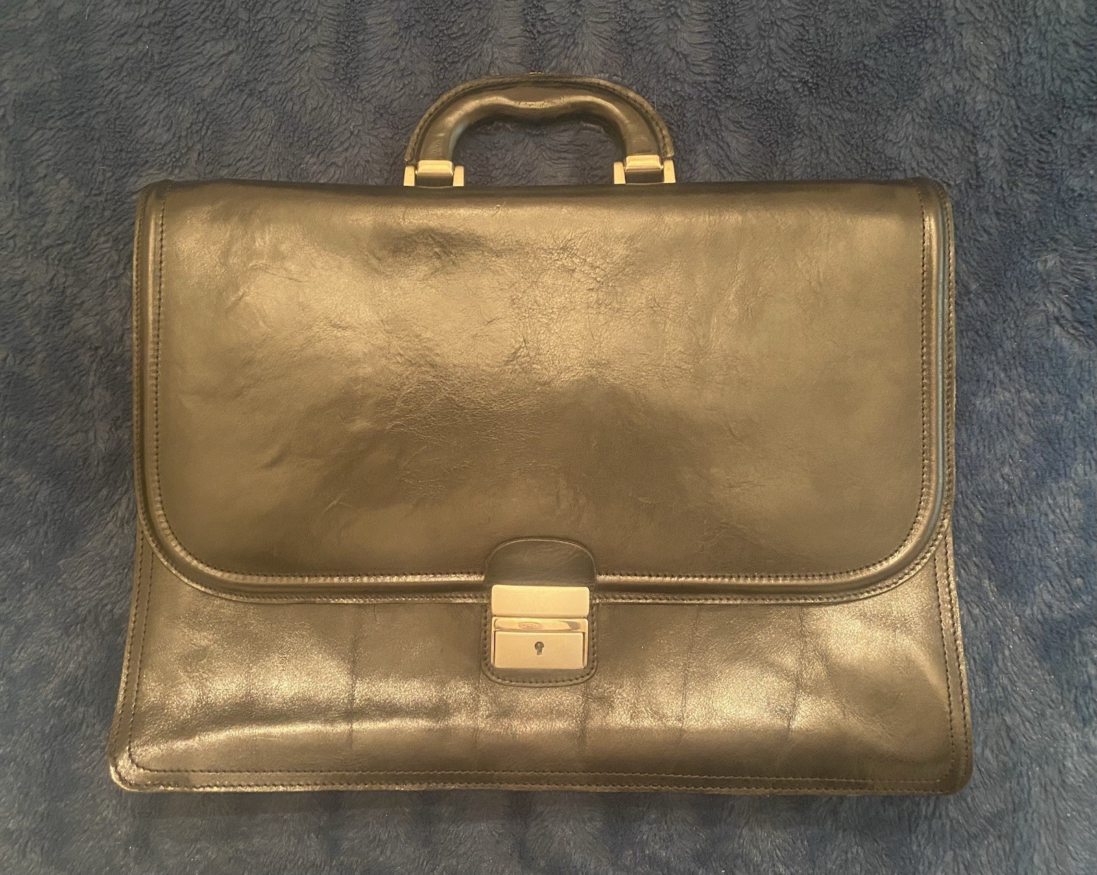 High-Quality Italian Leather Briefcase – Black