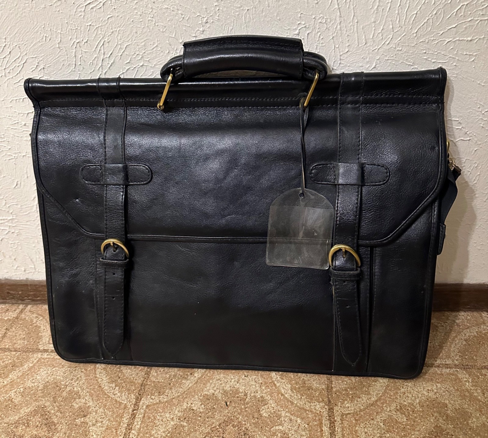 Hidesign Black Genuine Leather Business/school Briefcase Shoulder Strap included