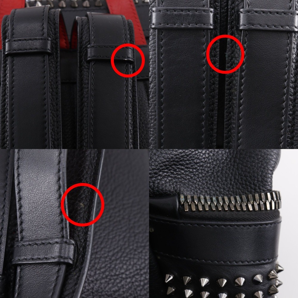 Christian Louboutin Explorer funk Backpack Daypack Studs black leather mens