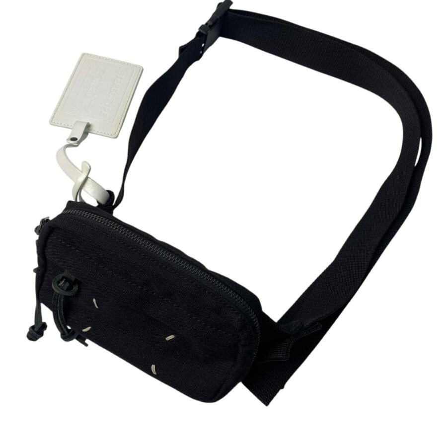 Maison Margiela Black Canvas Crossbody Bag Mens Adjustable Strap W 16cm A