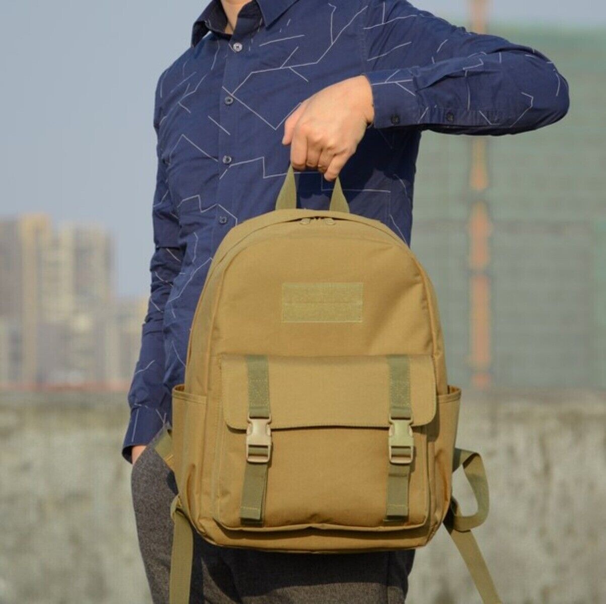 Tactical Black Bag Sports Backpack Riding Shoulder Bags Oxford Cloth Leisure Men