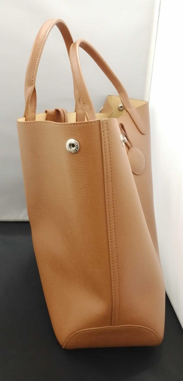 LONGCHAMP Brown Tote Bag 48cm 28cm Leather Shoulder Handbag Women’s Vintage Rare