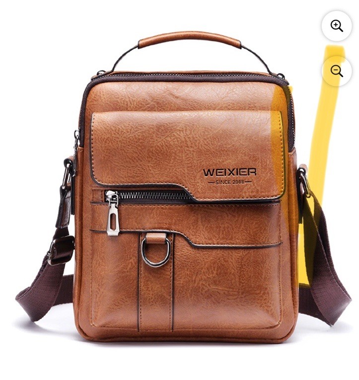 Weixier Brown Leather Unisex Or Men’s Crossbody Messenger Shoulder Bag NEW
