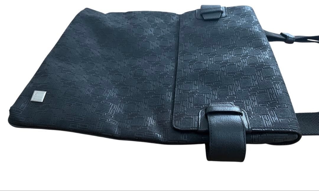 Dunhill D8 Black Shoulder Bag Men’s Slim Messenger Crossbody 33cm x 30cm