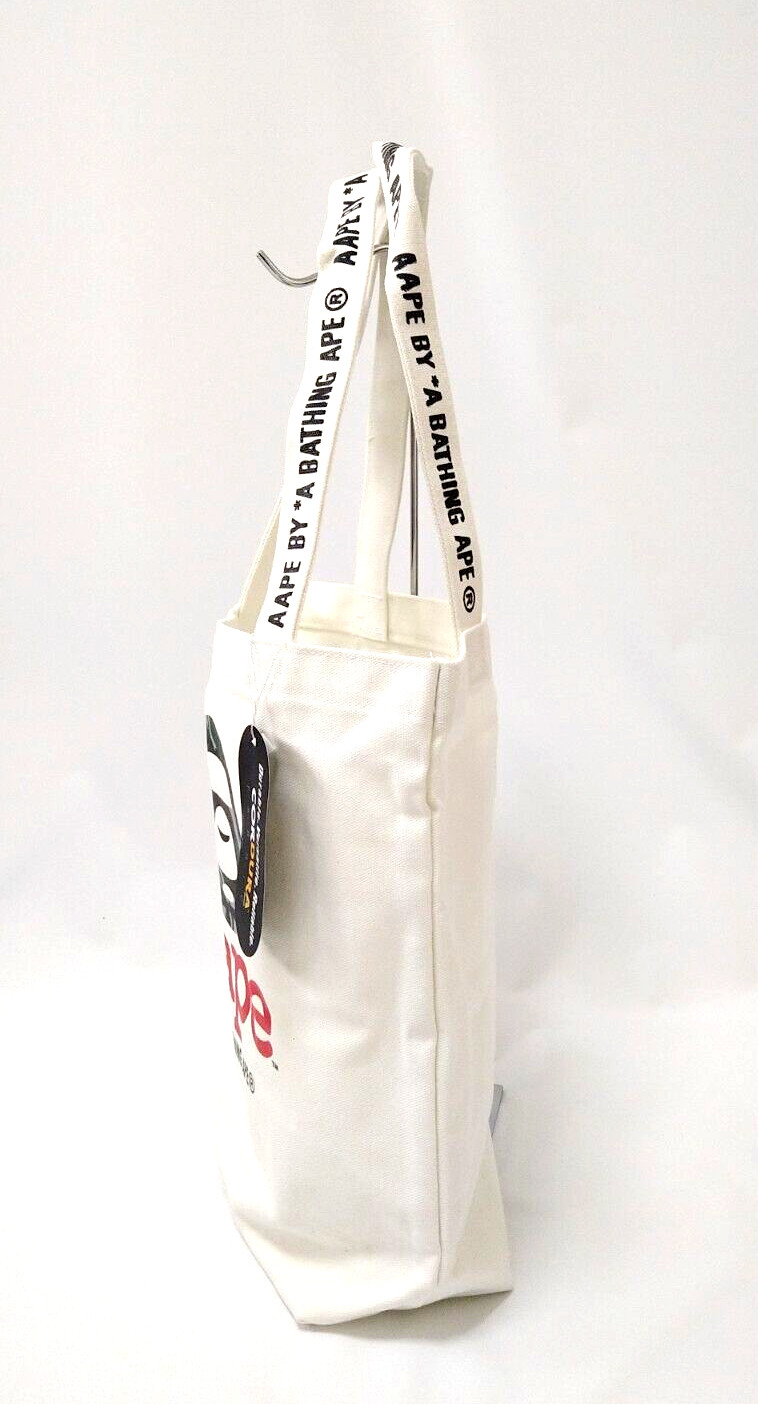 A BATHING APE Canvas White Tote Bag Magazine Supplement BAPE