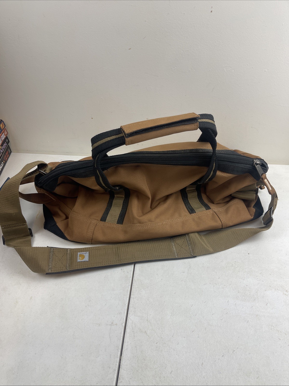Carhartt Legacy Gear 20” Duck Brown Utility Work Tote Small Duffle Bag Strap