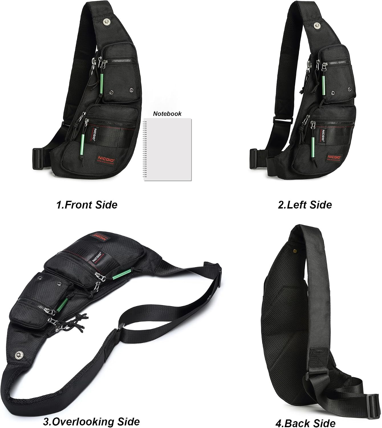 Sling Bag Chest Shoulder Backpack Crossbody Bags Casual Daypack for Men