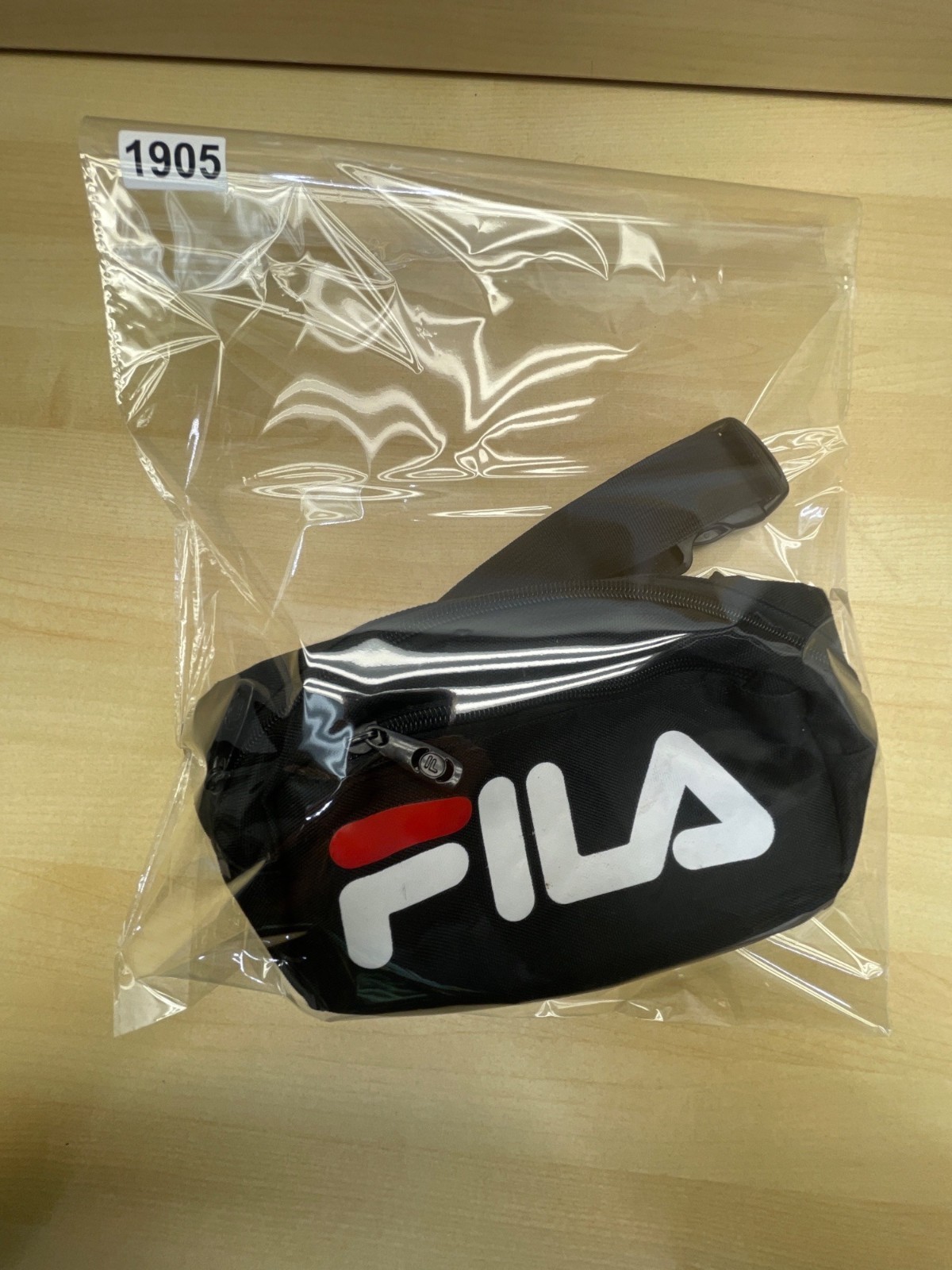 Fila Unisex Black Canvas Adjustable Strap Logo Waist Belt Bag