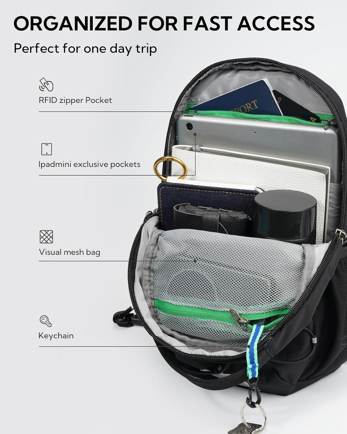 Lightweight RFID Anti-Theft Sling Bag | Water-Resistant Crossbody Backpack