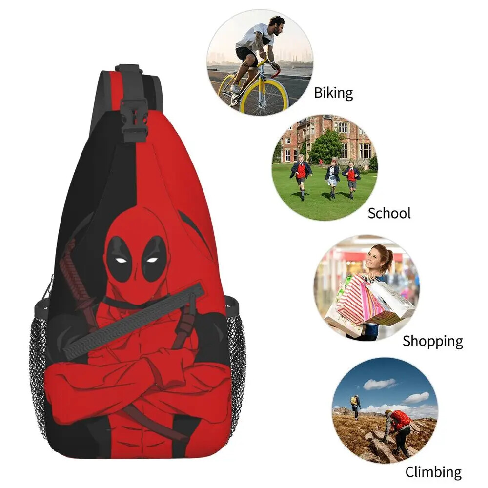 Casual Deadpool Sling Crossbody Backpack Men Shoulder Chest Bags for Traveling