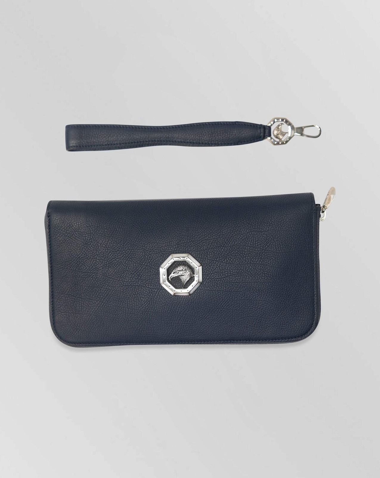 NEW STEFANO RICCI CONTINENTAL WALLET BLACK $2,400 CALF LEATHER 9.4X5.9X2 IN