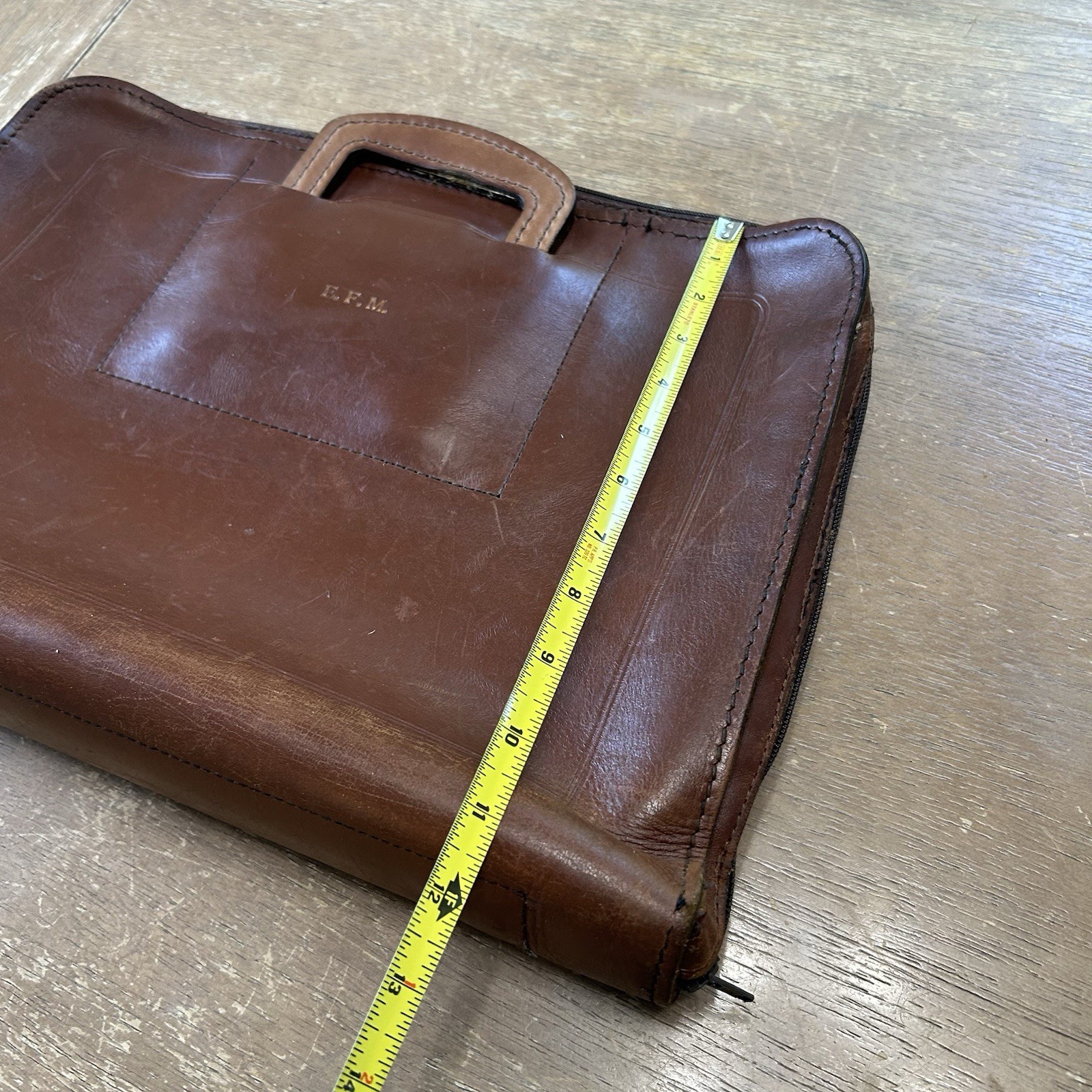Schlesinger Leather Portfolio Attache California Saddle Leather Brown Vintage