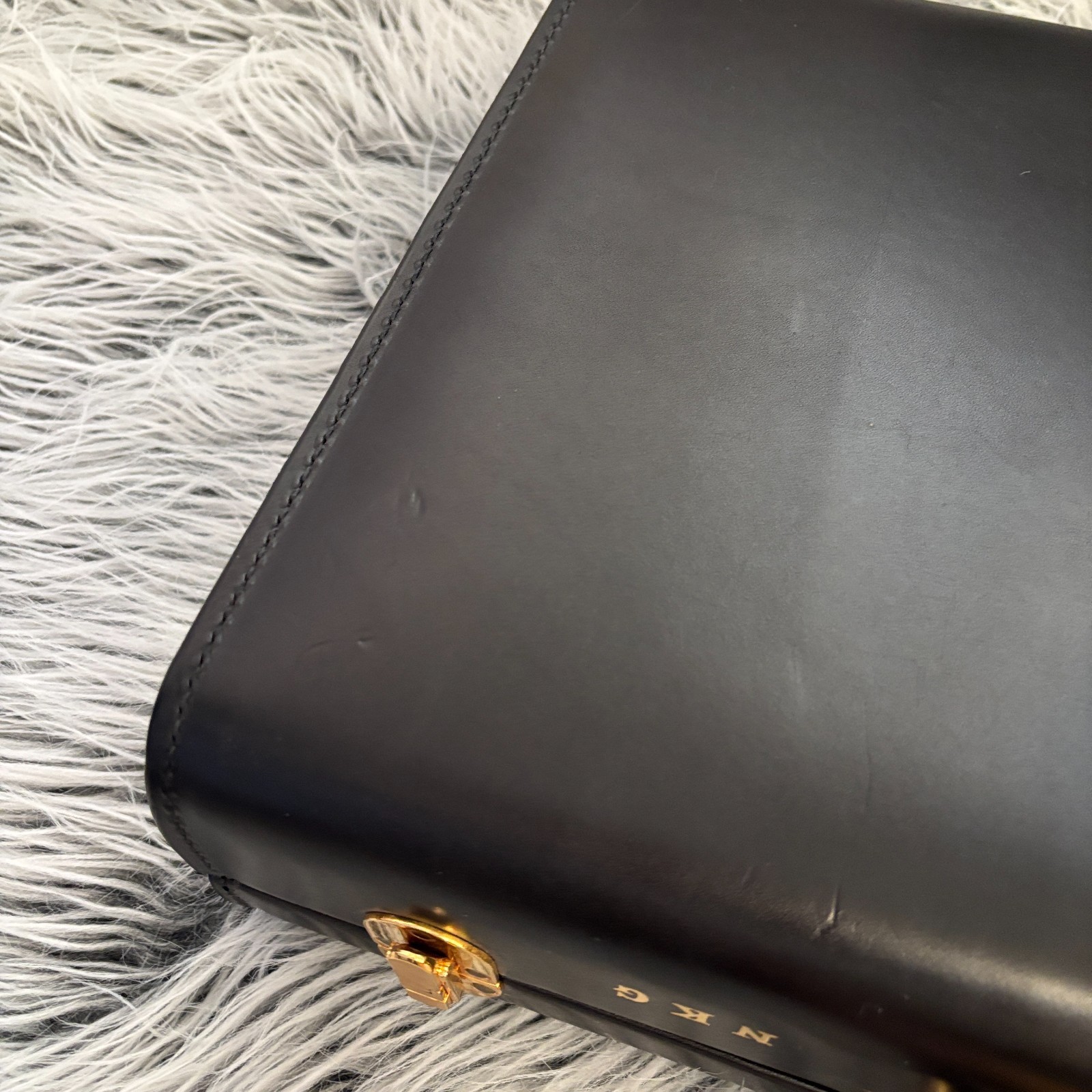 VTG Schlesinger Brothers Black Saddle Leather Briefcase Attaché RARE Sz 18 NWT