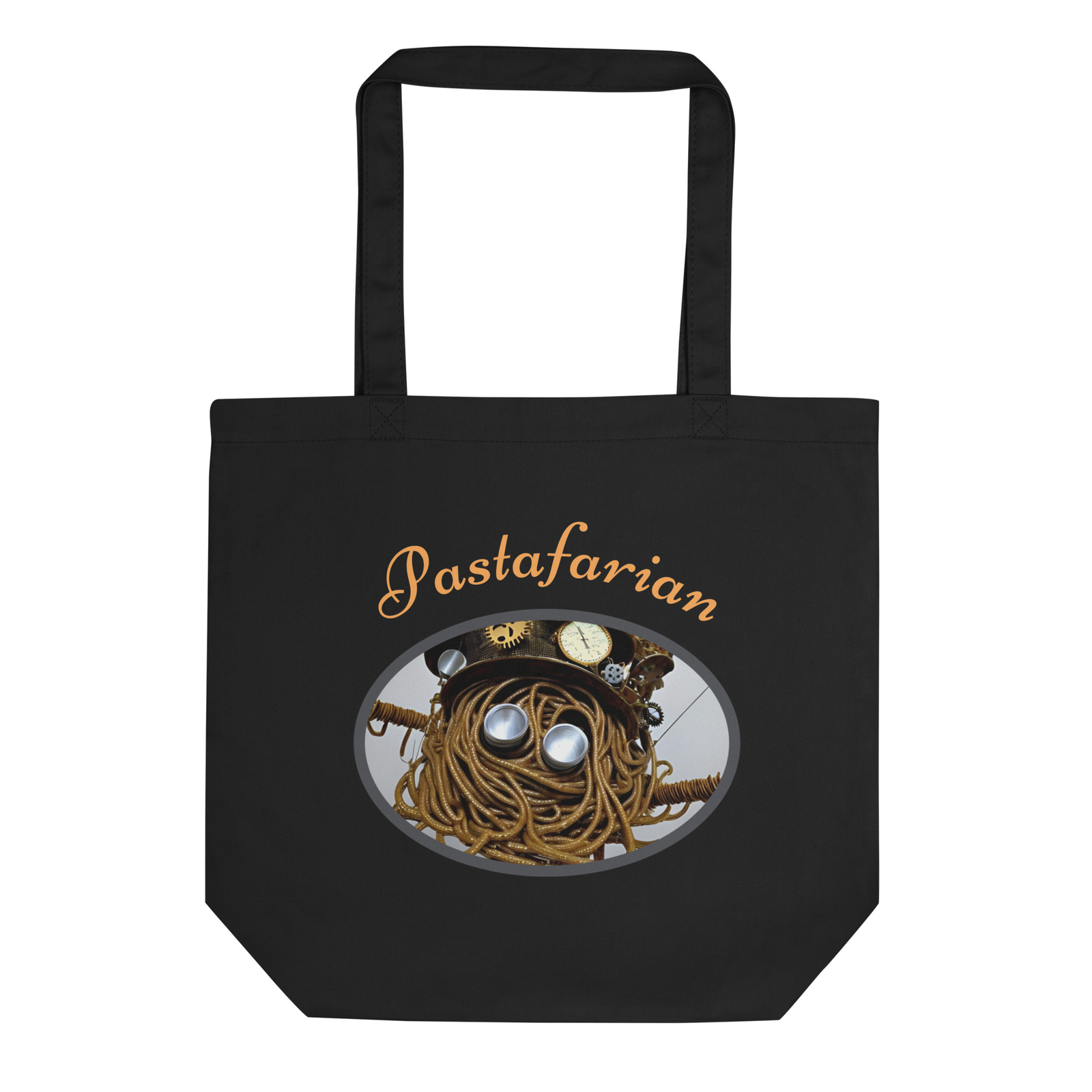 “Steampunk Pastafarian” Eco Tote Bag Giant Spaghetti Monster Captain Mosey