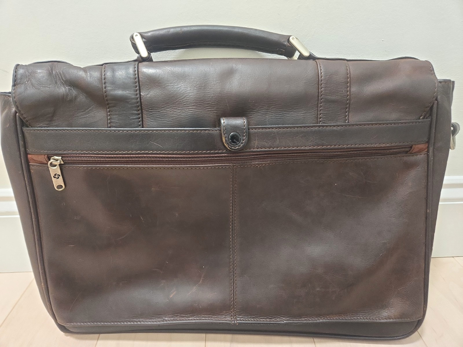 Samsonite Business Casual Series 400 Leather Briefcase Messenger Bag Satchel