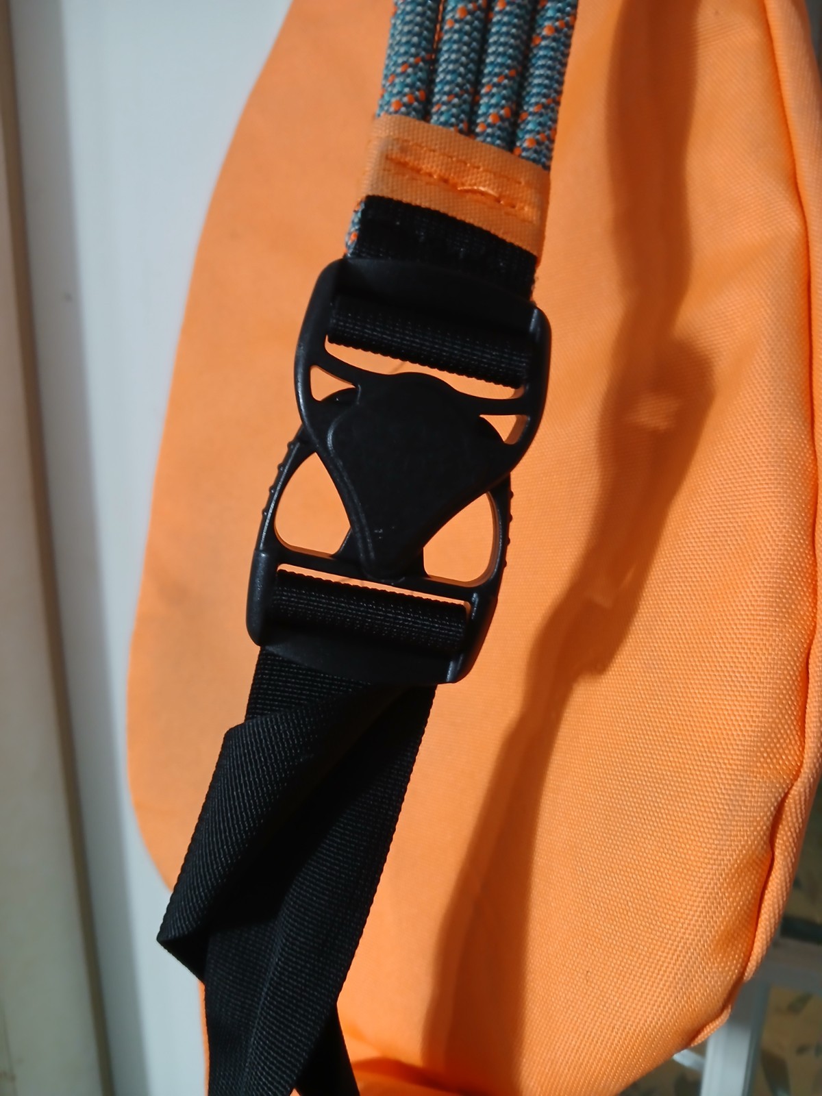 KAVU Adjustable Rope Sling Bag Bright Orange- Crossbody Outdoor Pockets