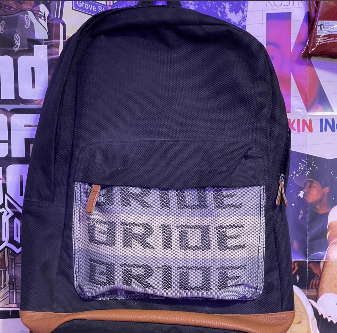 JDM Bride Racing Backpack Takata Seatbelt Shoulder Straps Harness Black/Green