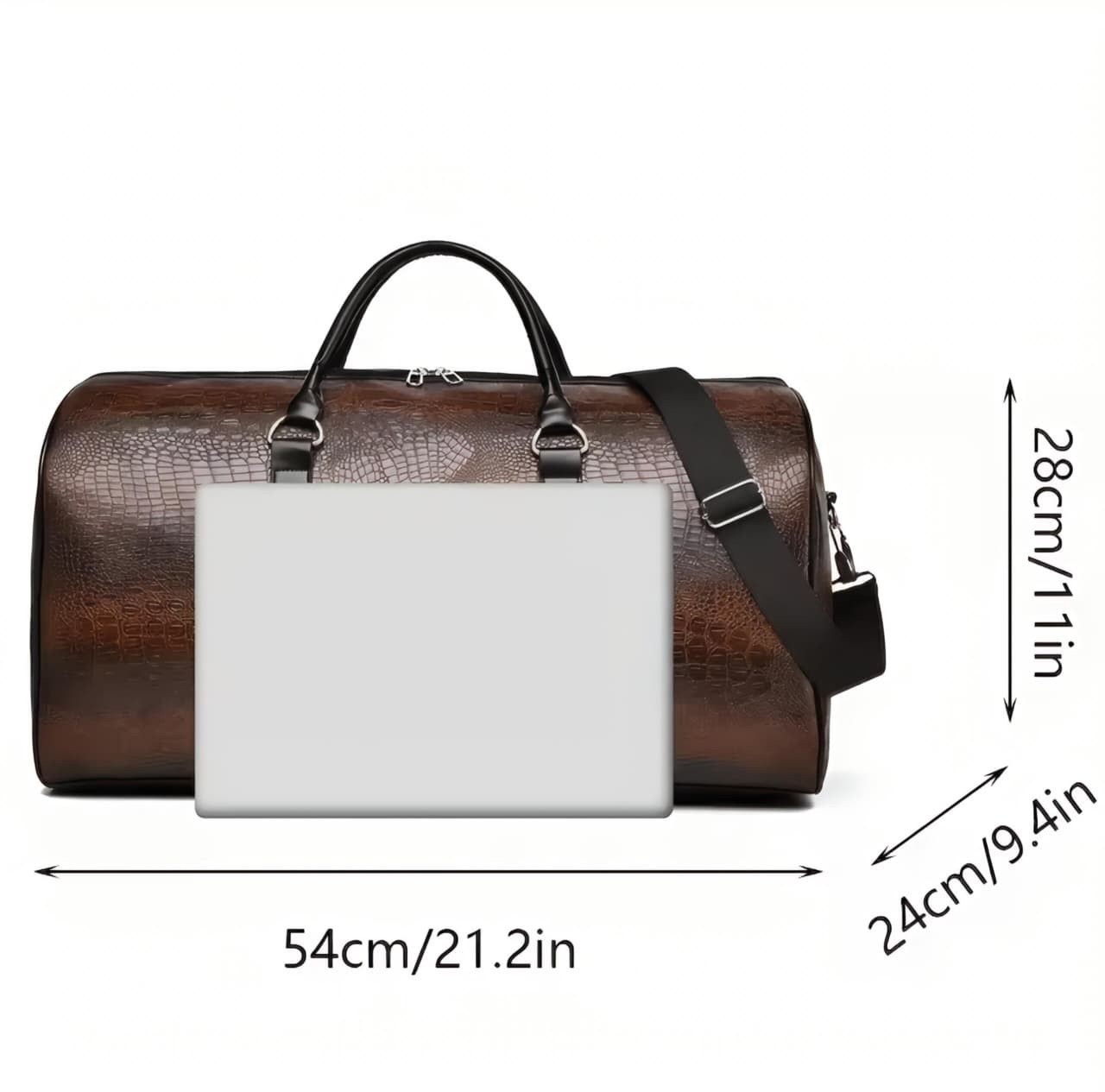 Retro Crocodile Duffel Bag Large Travel Luggage Weekender Overnight Gym Unisex